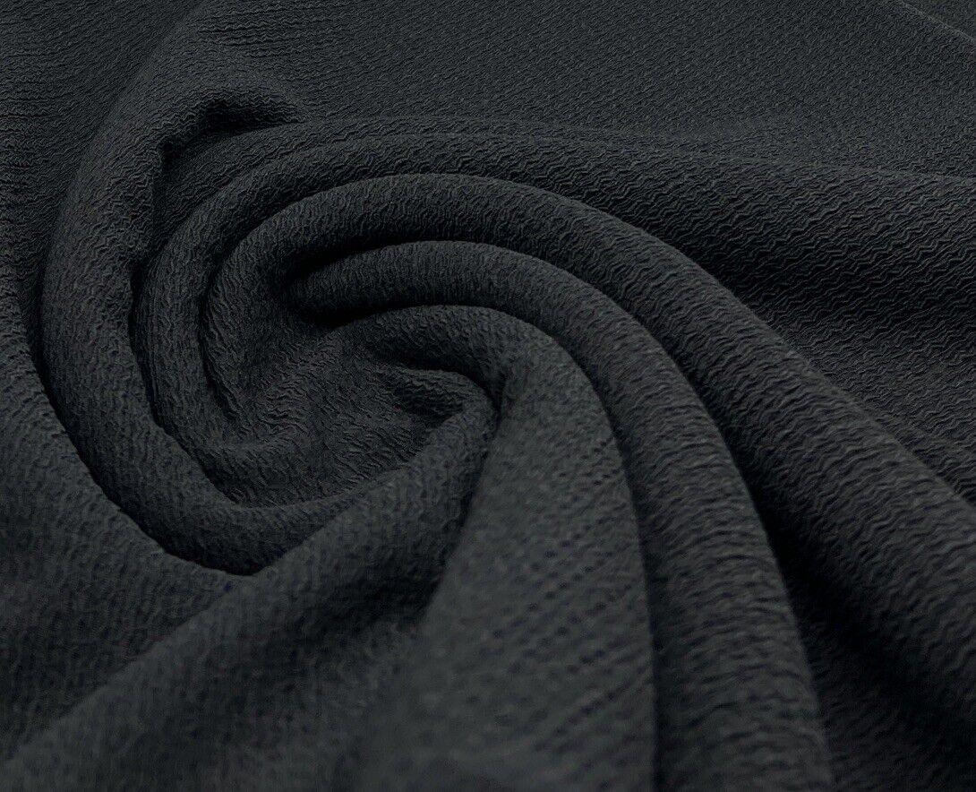 Black Textured Tree Bark Stretch Dress Craft Fabric