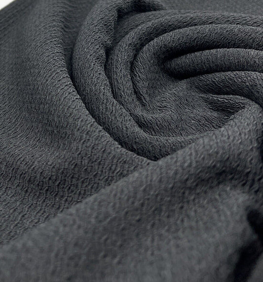 Black Textured Tree Bark Stretch Dress Craft Fabric