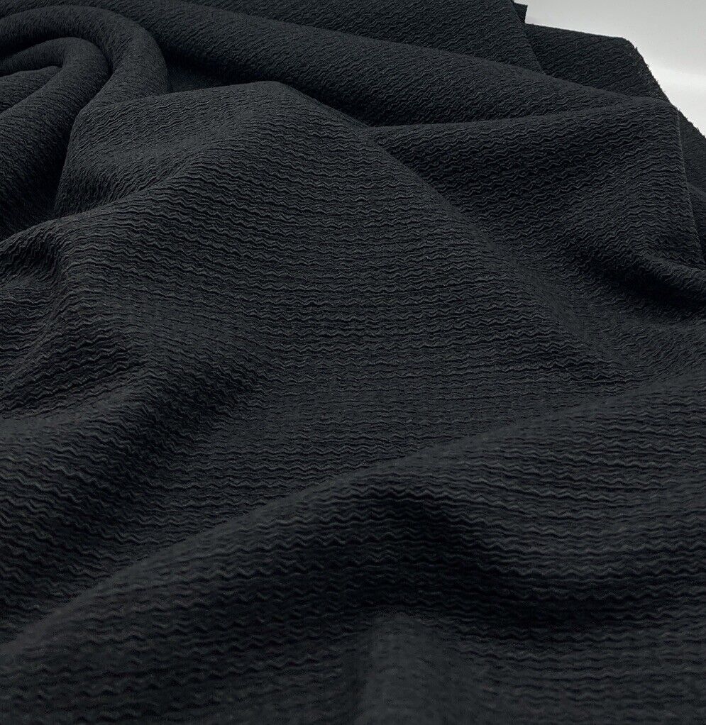 Black Textured Tree Bark Stretch Dress Craft Fabric