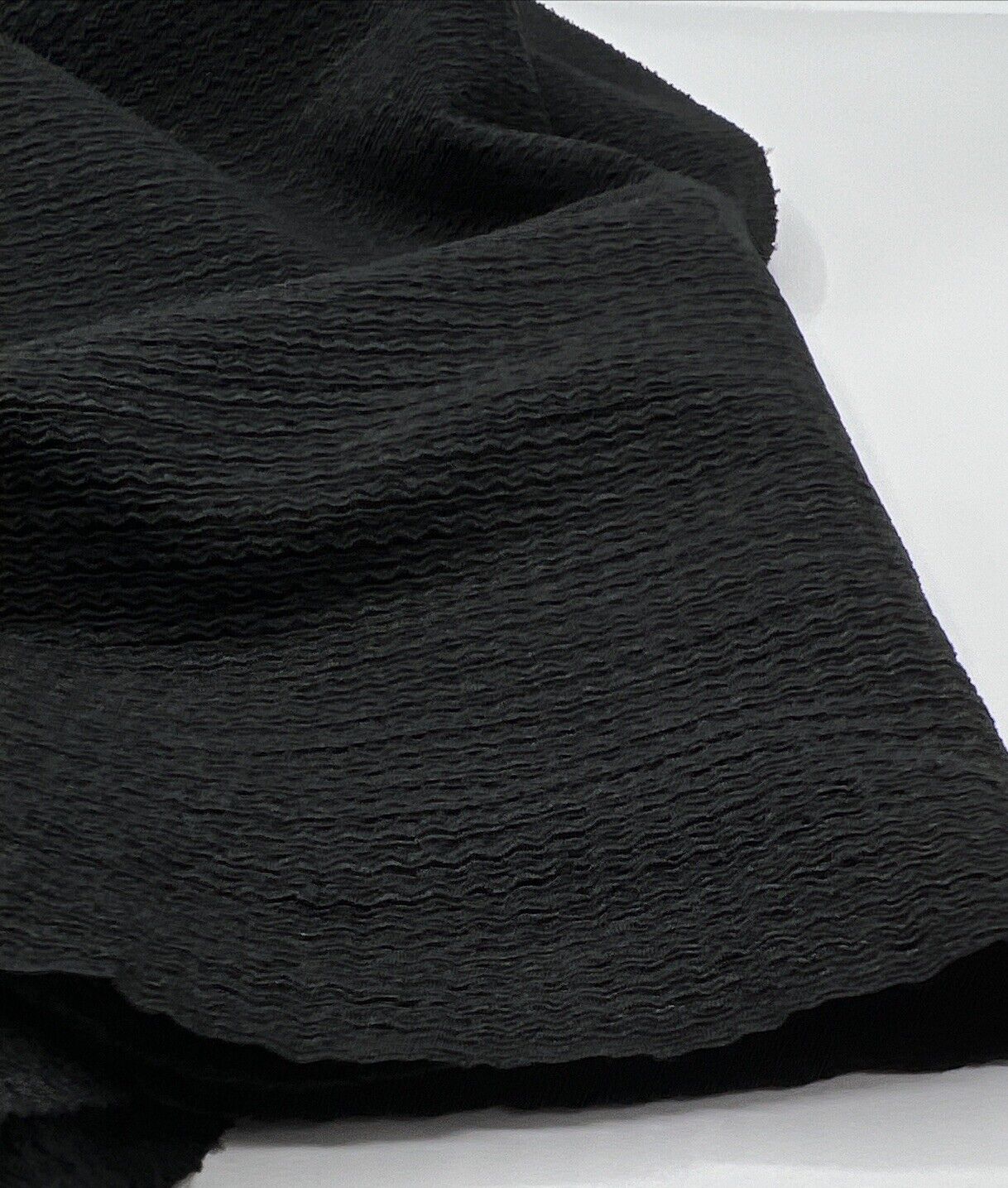 Black Textured Tree Bark Stretch Dress Craft Fabric