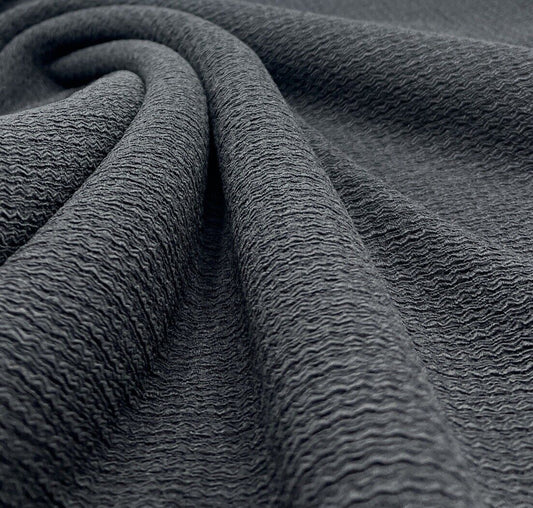Black Textured Tree Bark Stretch Dress Craft Fabric