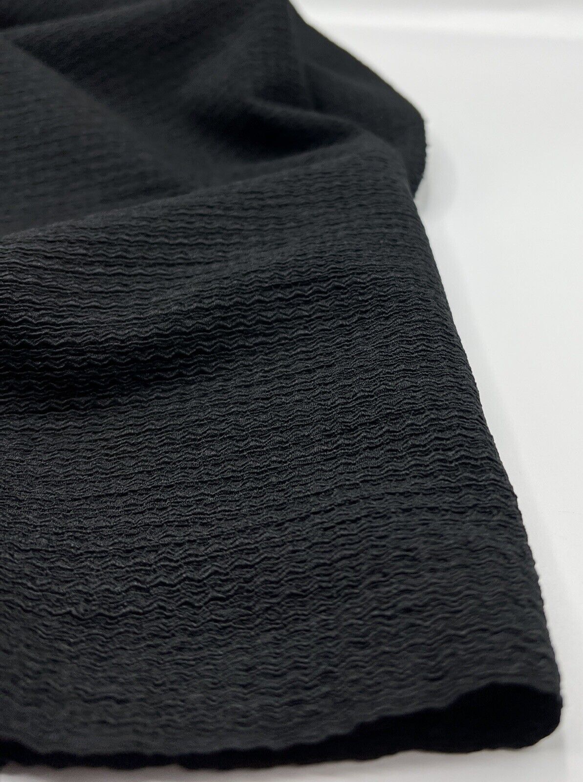 Black Textured Tree Bark Stretch Dress Craft Fabric