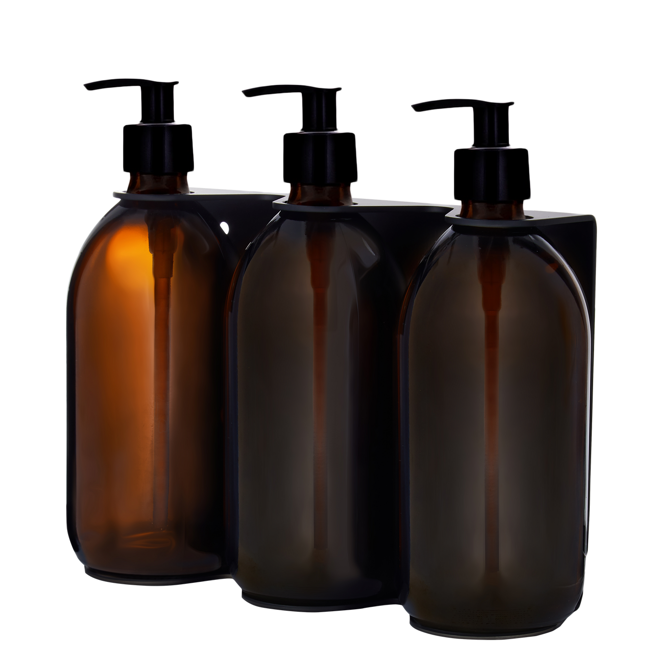 Black Triple Wall Mounted Soap Dispenser