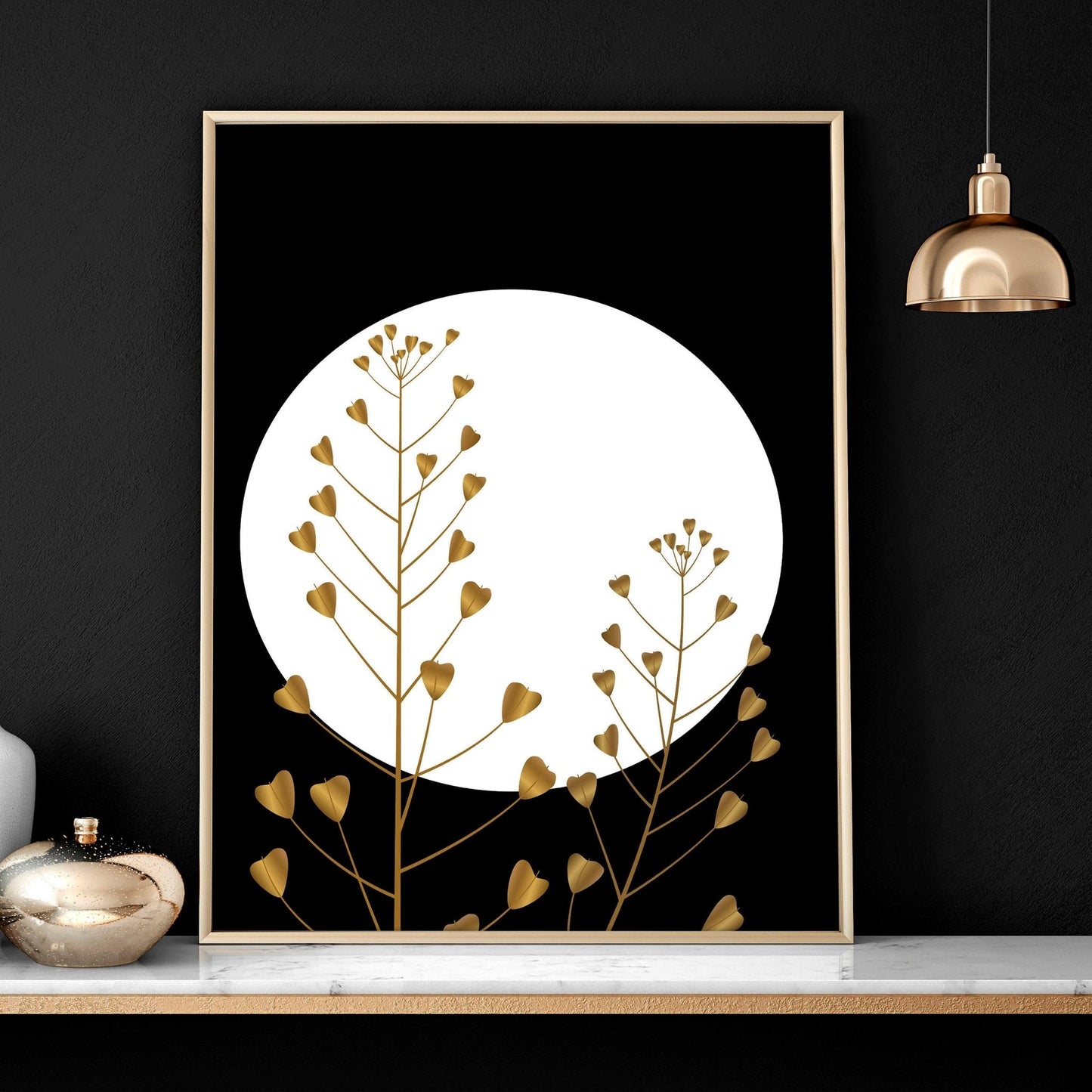Black wall art for living room | set of 3 wall art prints