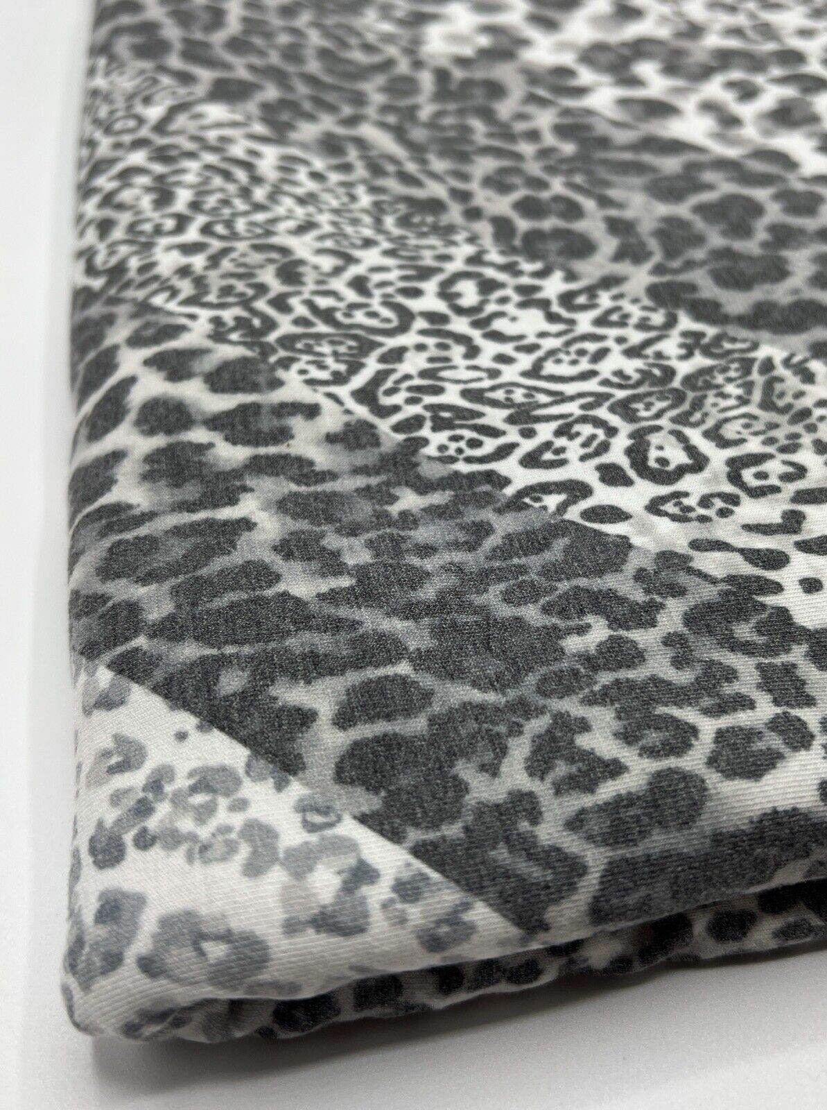 Black & White Animal Diagonal Print Viscose Elastane Fabric
