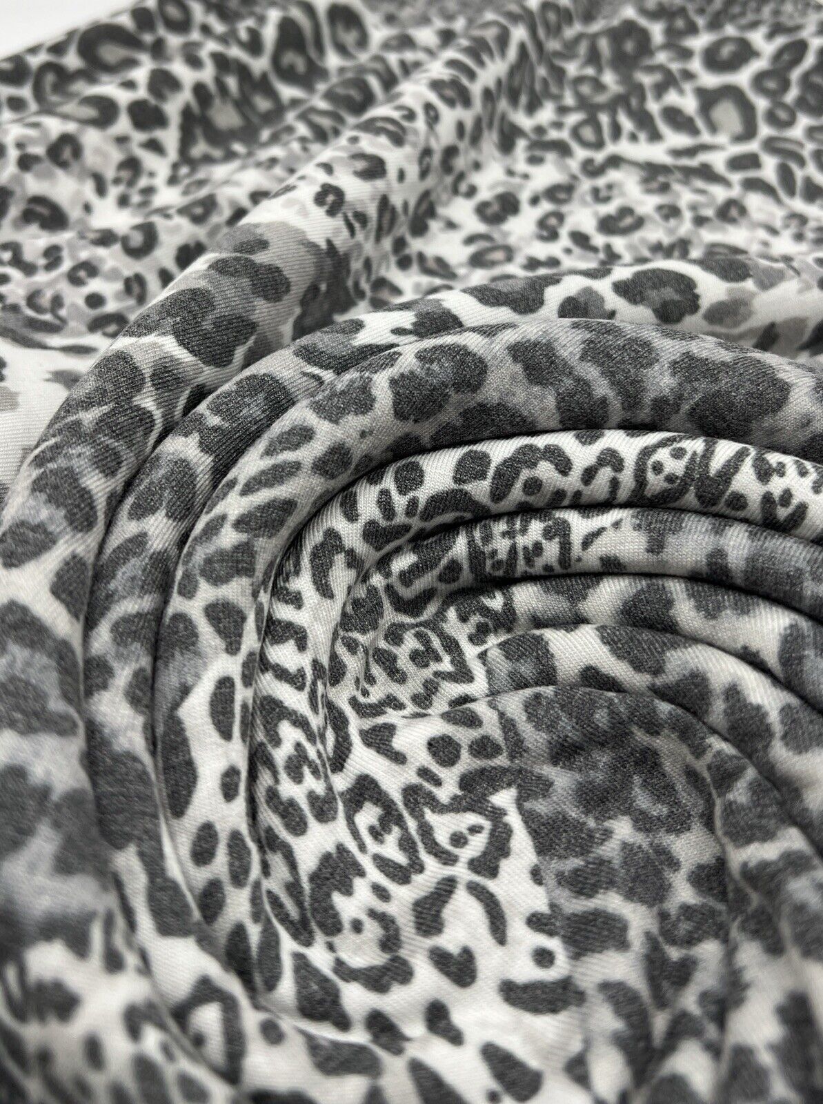 Black & White Animal Diagonal Print Viscose Elastane Fabric
