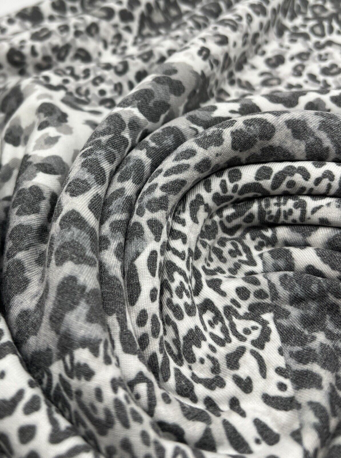 Black & White Animal Diagonal Print Viscose Elastane Fabric