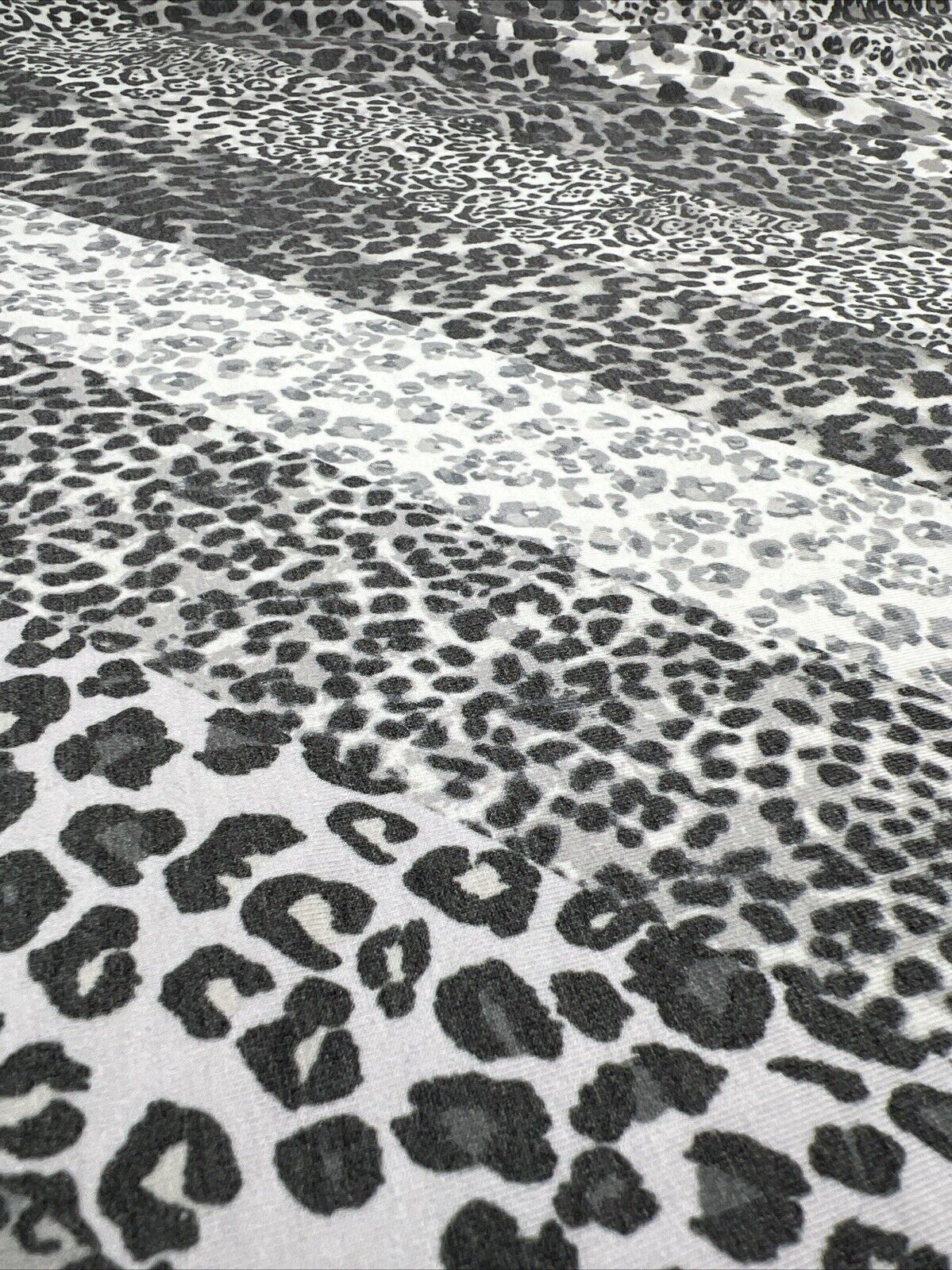 Black & White Animal Diagonal Print Viscose Elastane Fabric