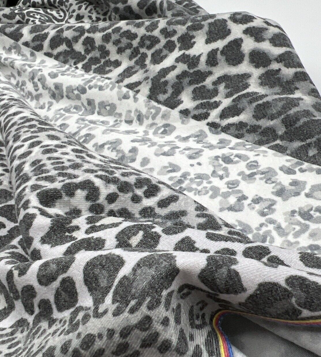 Black & White Animal Diagonal Print Viscose Elastane Fabric