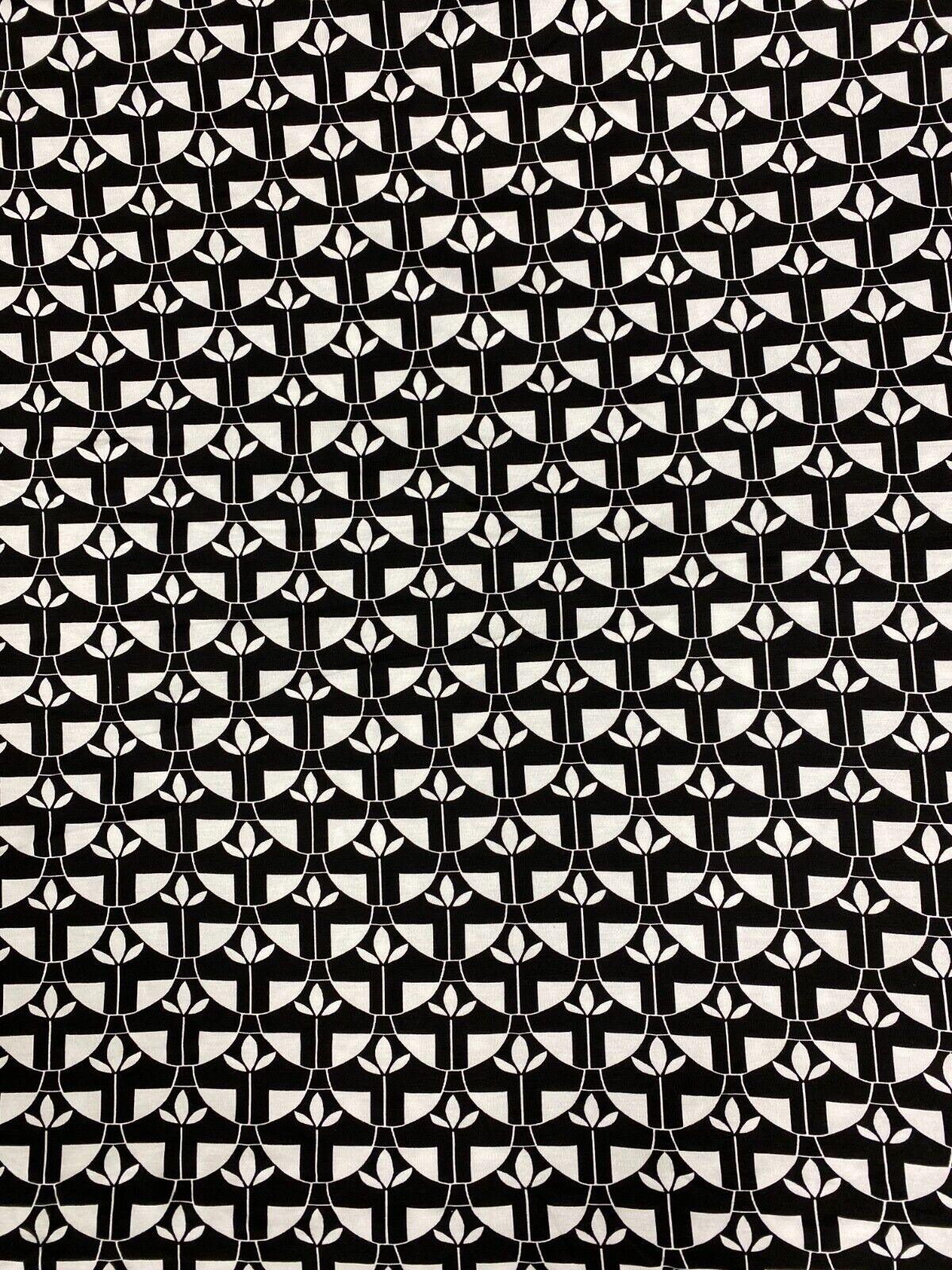 Black & White Geo Print Viscose Elastane Fabric