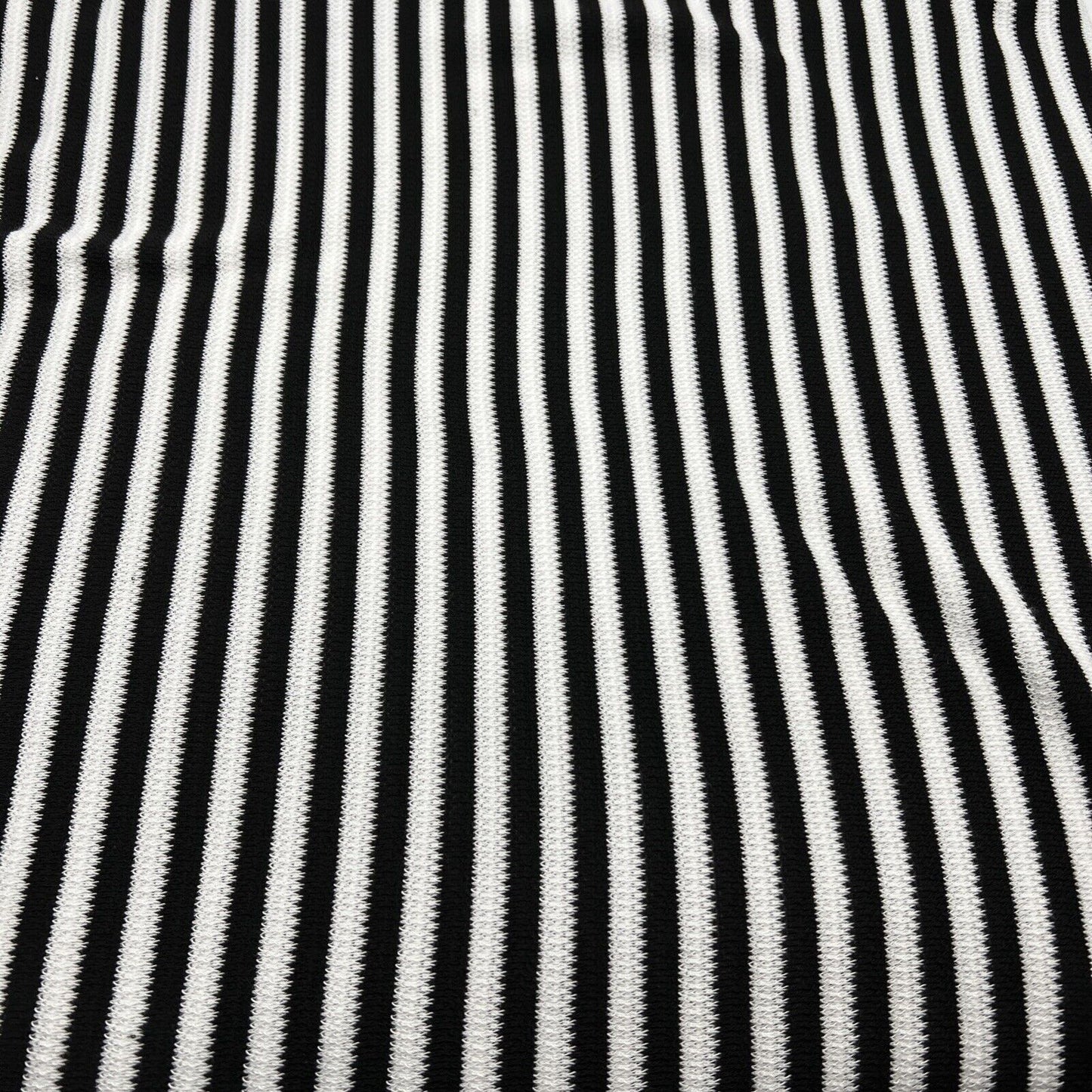 Black White Stripe Knitted Stretch Fabric
