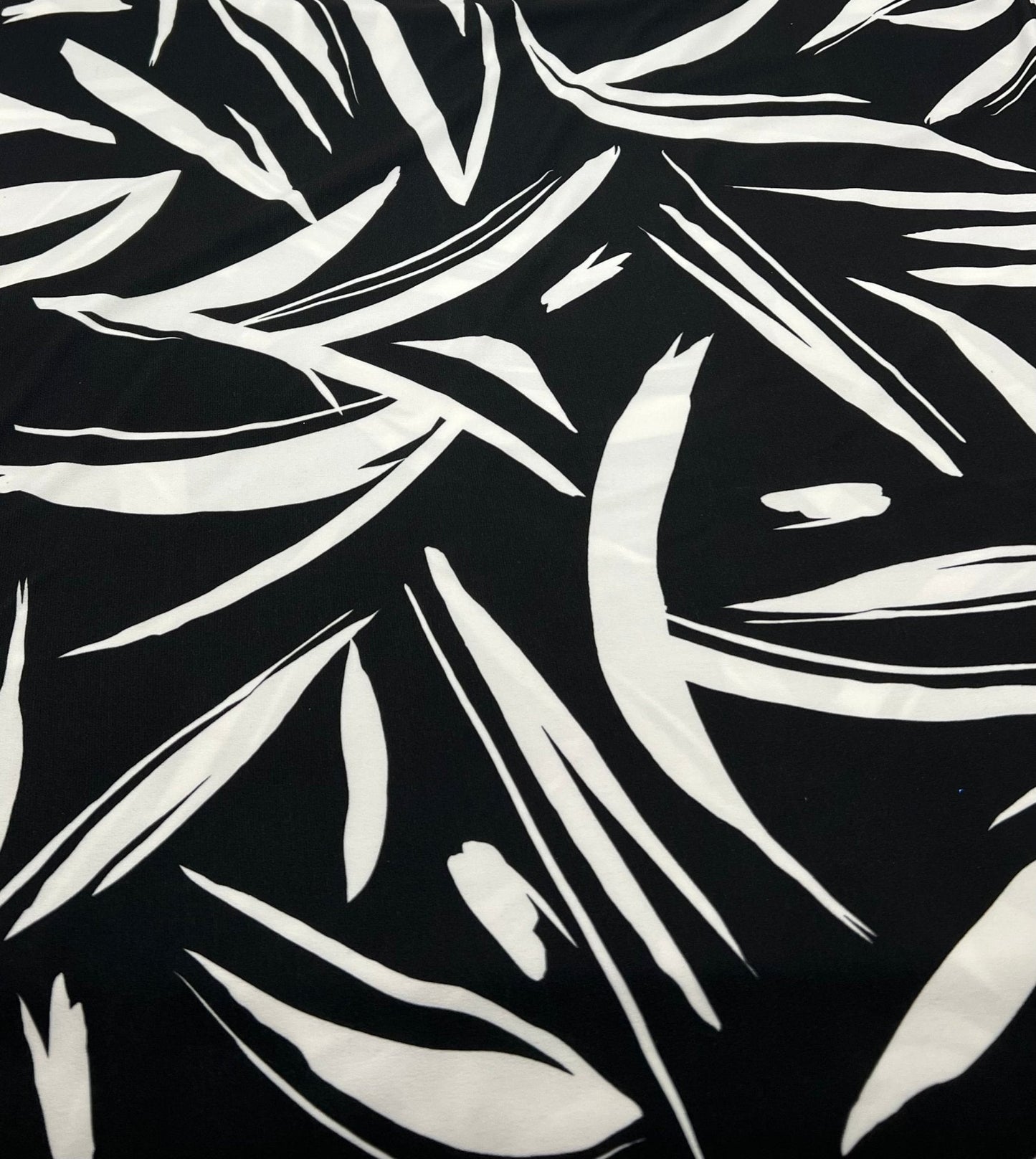 Black White Swirl Print ITY Fabric 2 Way Stretch