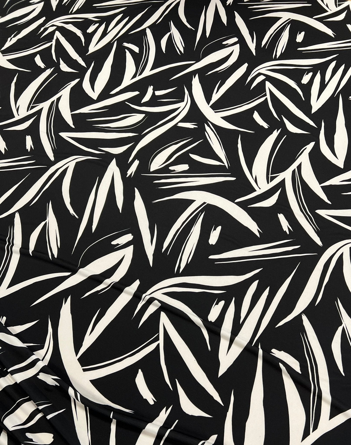 Black White Swirl Print ITY Fabric 2 Way Stretch
