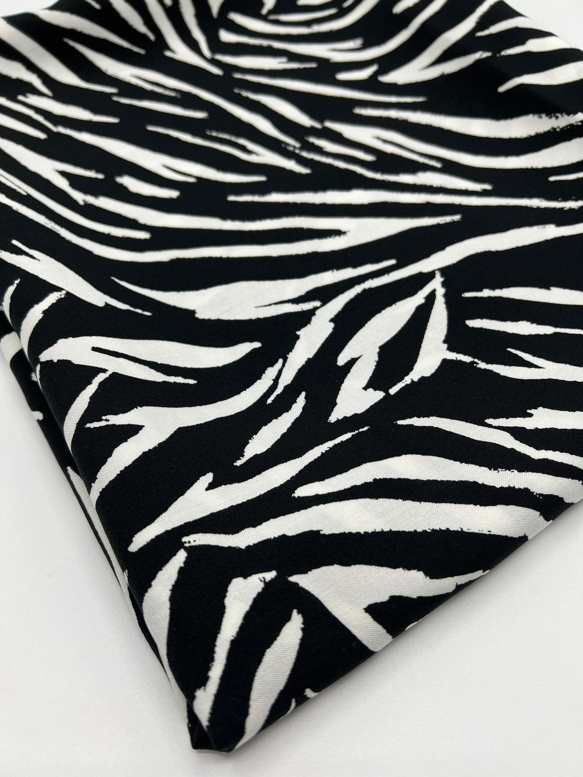 Black White Zebra Animal Lightweight Non Stretch Woven Fabric
