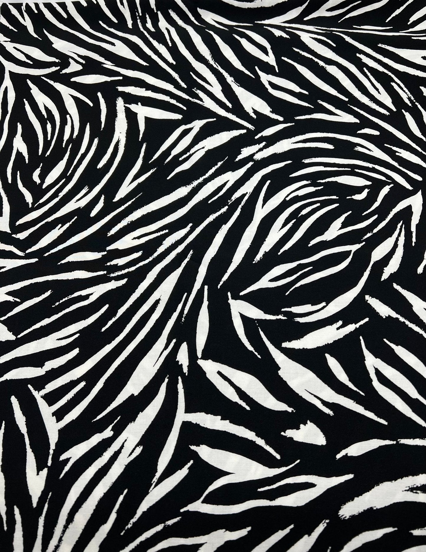Black White Zebra Animal Lightweight Non Stretch Woven Fabric