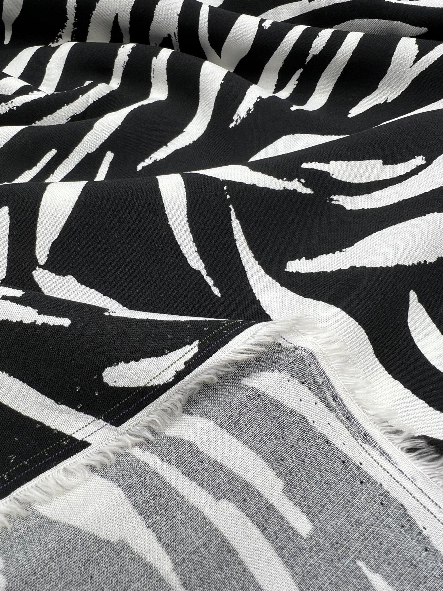 Black White Zebra Animal Lightweight Non Stretch Woven Fabric
