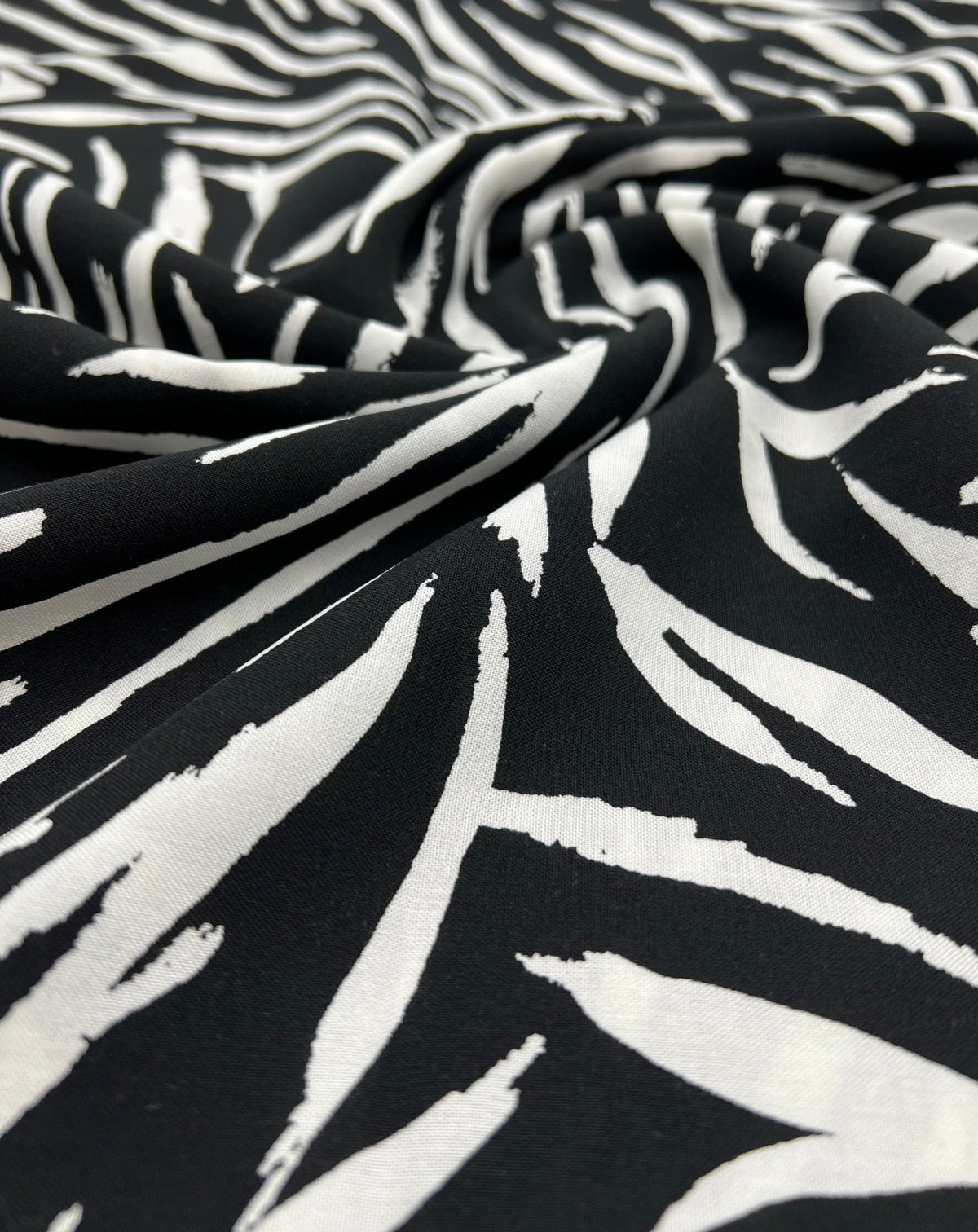 Black White Zebra Animal Lightweight Non Stretch Woven Fabric