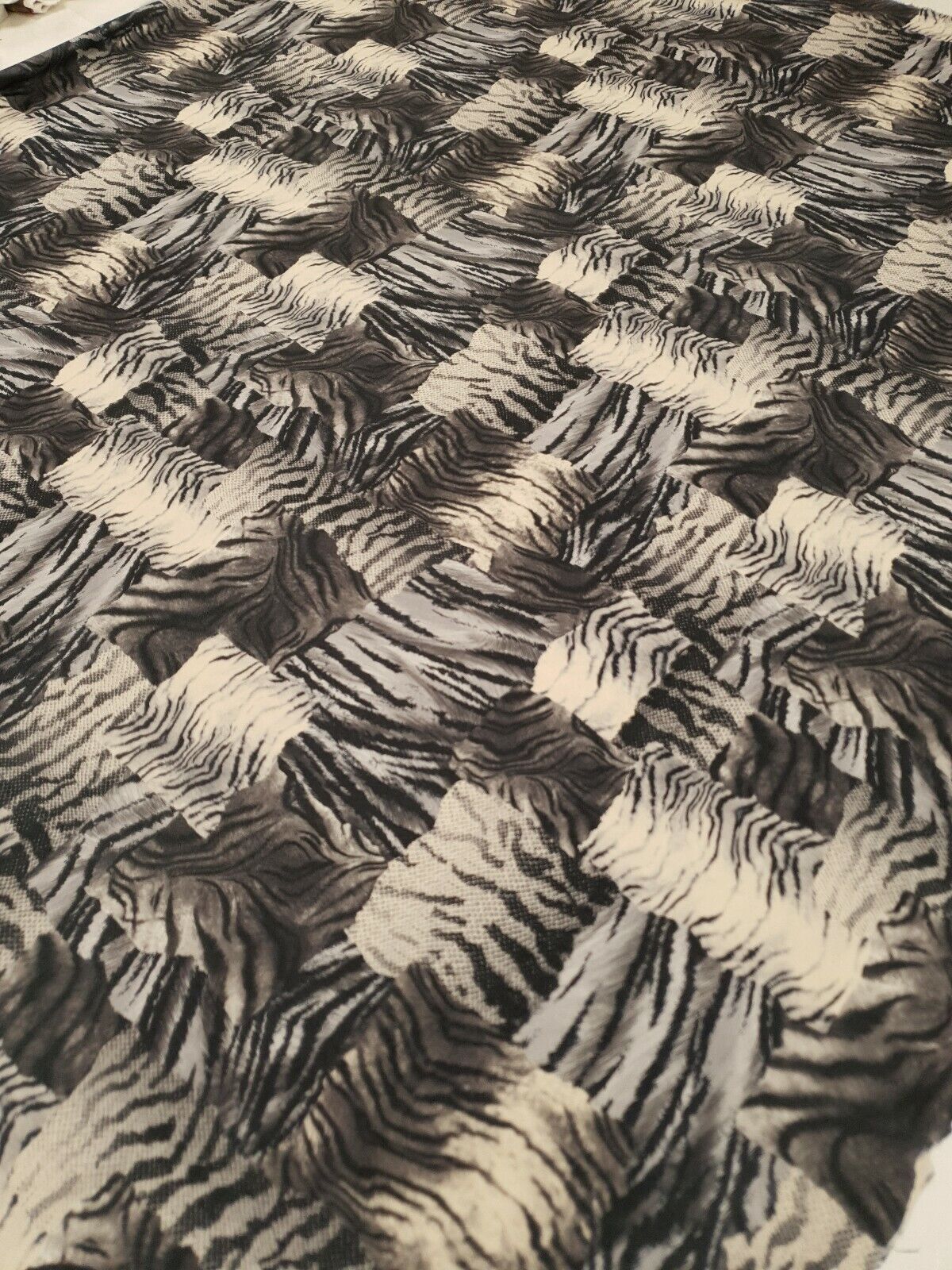 Black & White Zebra Mix Print Lightweight Jersey Crepe Fabric 4 Way Stretch