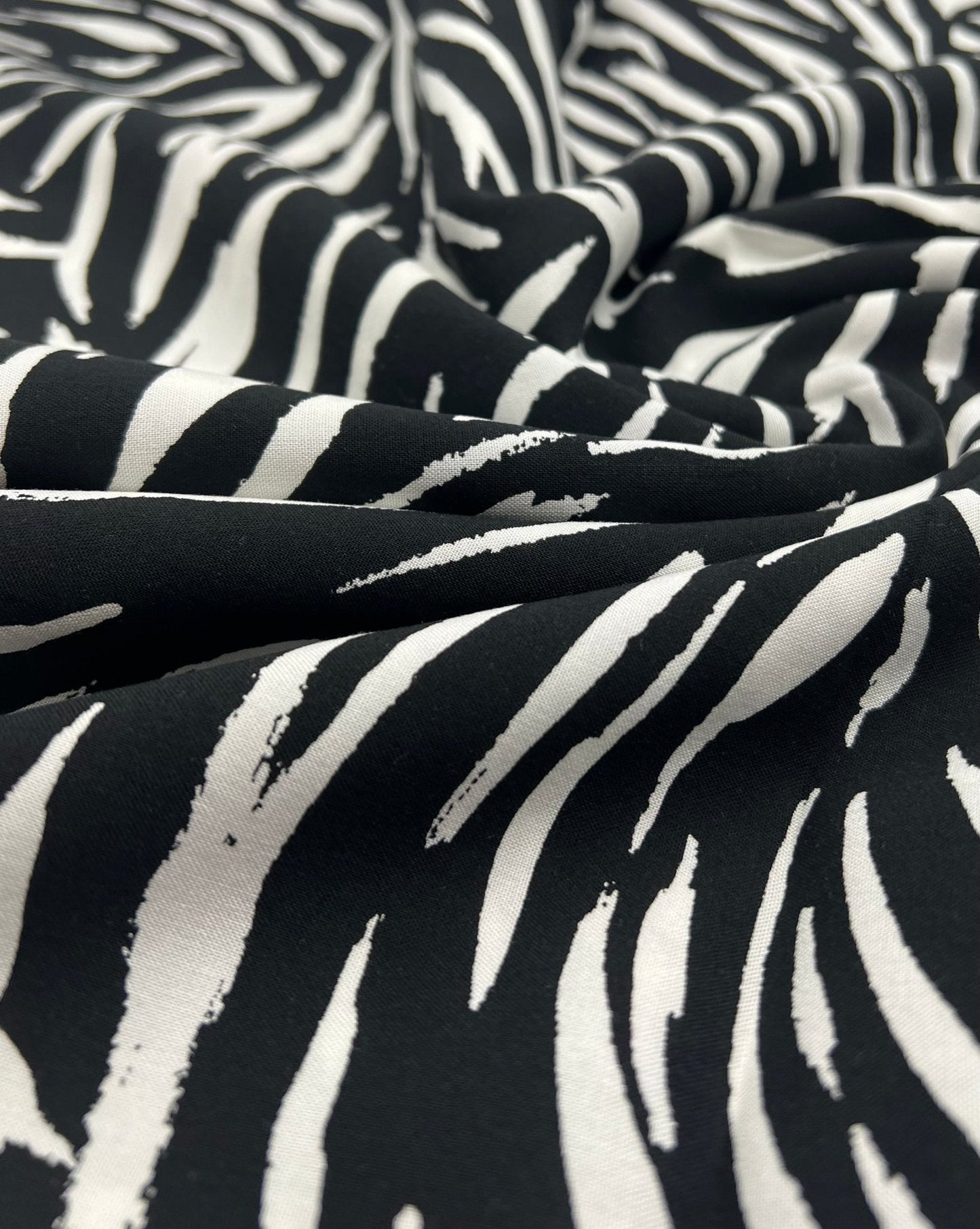 Black Zebra Non Stretch Woven Dress Craft Fabric