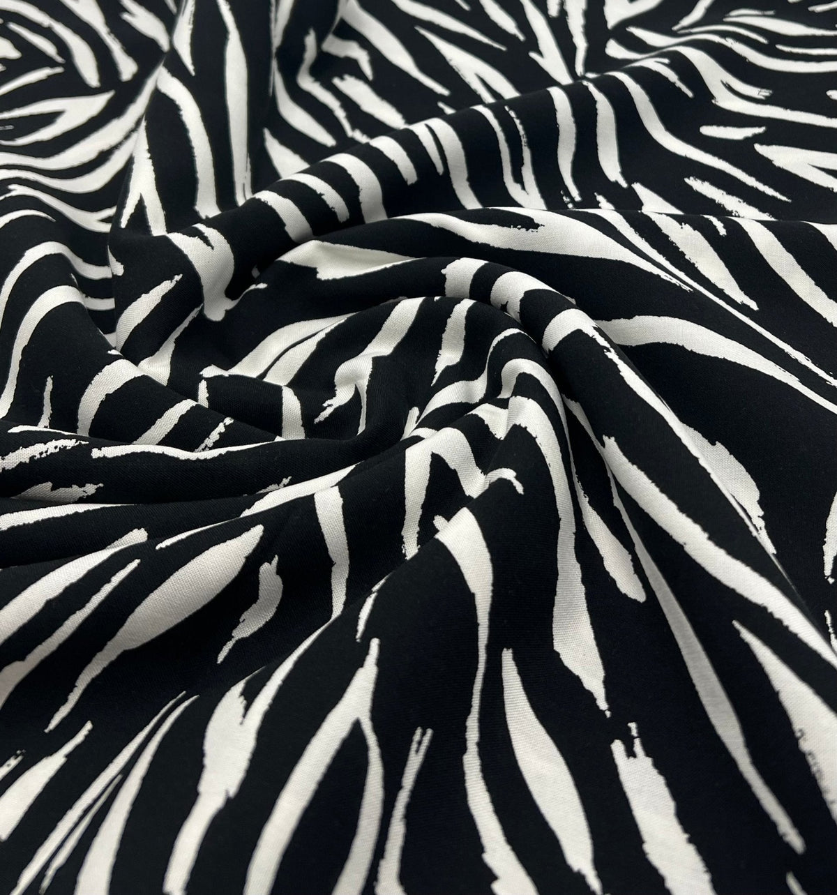Black Zebra Non Stretch Woven Dress Craft Fabric