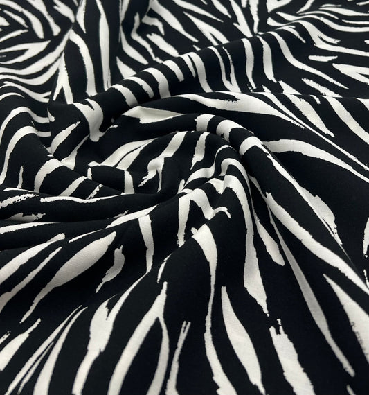 Black Zebra Non Stretch Woven Dress Craft Fabric