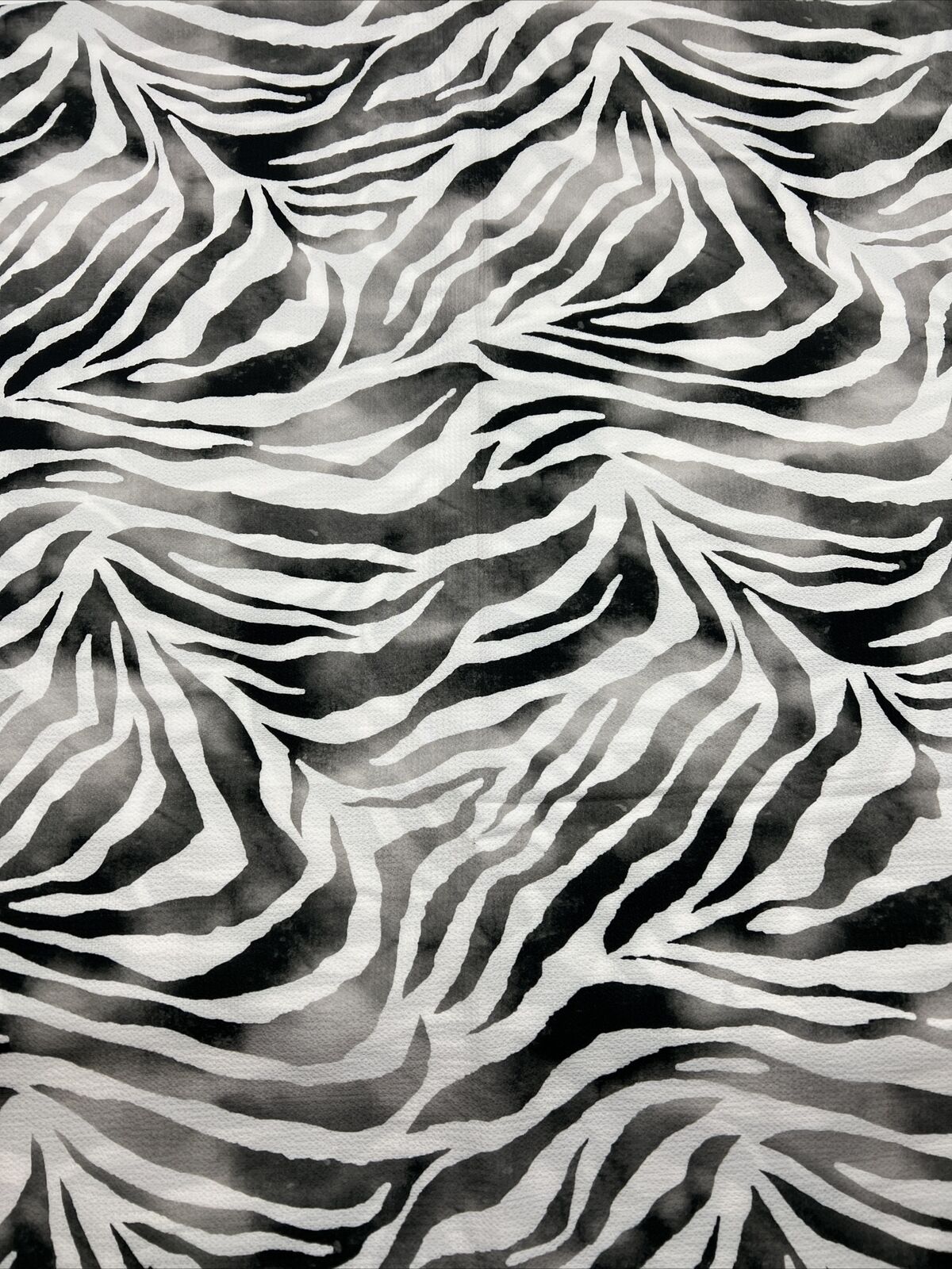 Black Zebra Print Lightweight Bubble Crepe Non Stretch Fabric