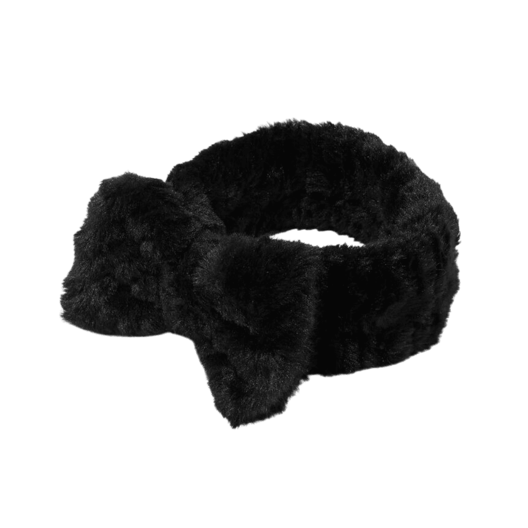 Black Big Fluffy Headband - Soft Elastic Beauty Hair Accessory