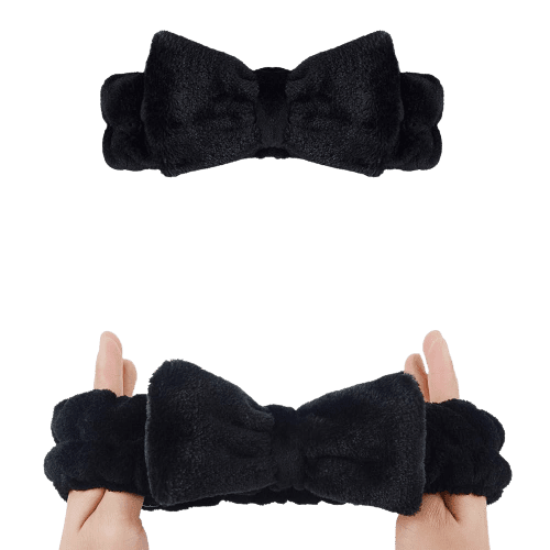 Black Big Fluffy Headband - Soft Elastic Beauty Hair Accessory