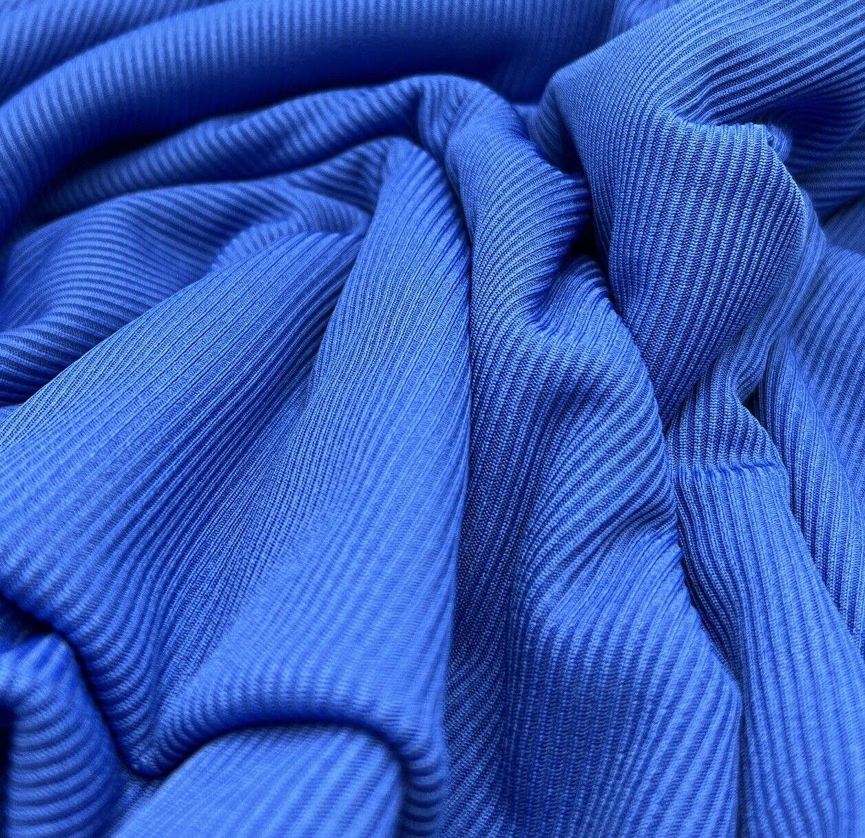 Blue 2X1 Fine Rib Stretch Fabric