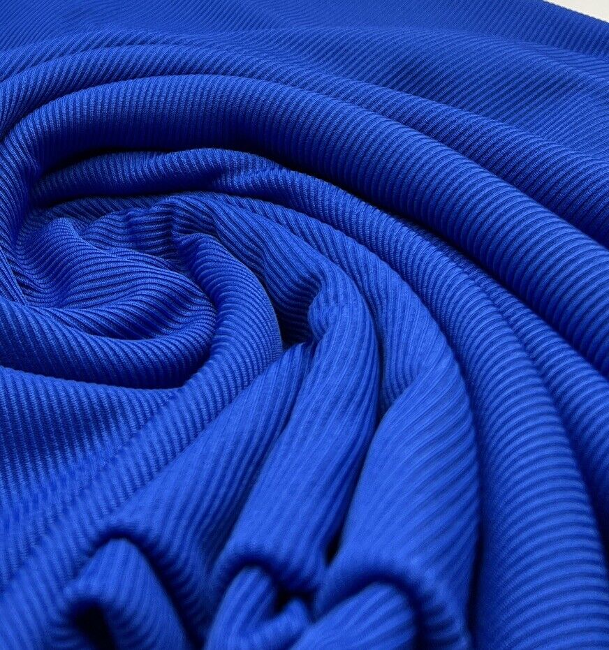 Blue 2X1 Fine Rib Stretch Fabric