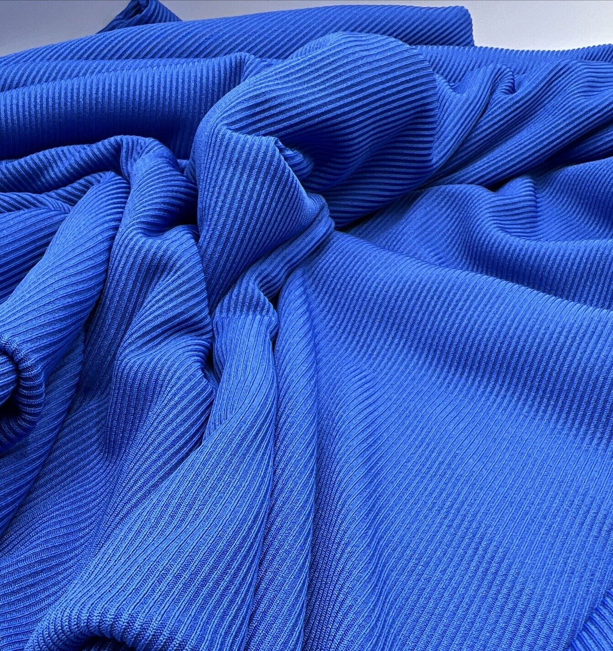 Blue 2X1 Fine Rib Stretch Fabric