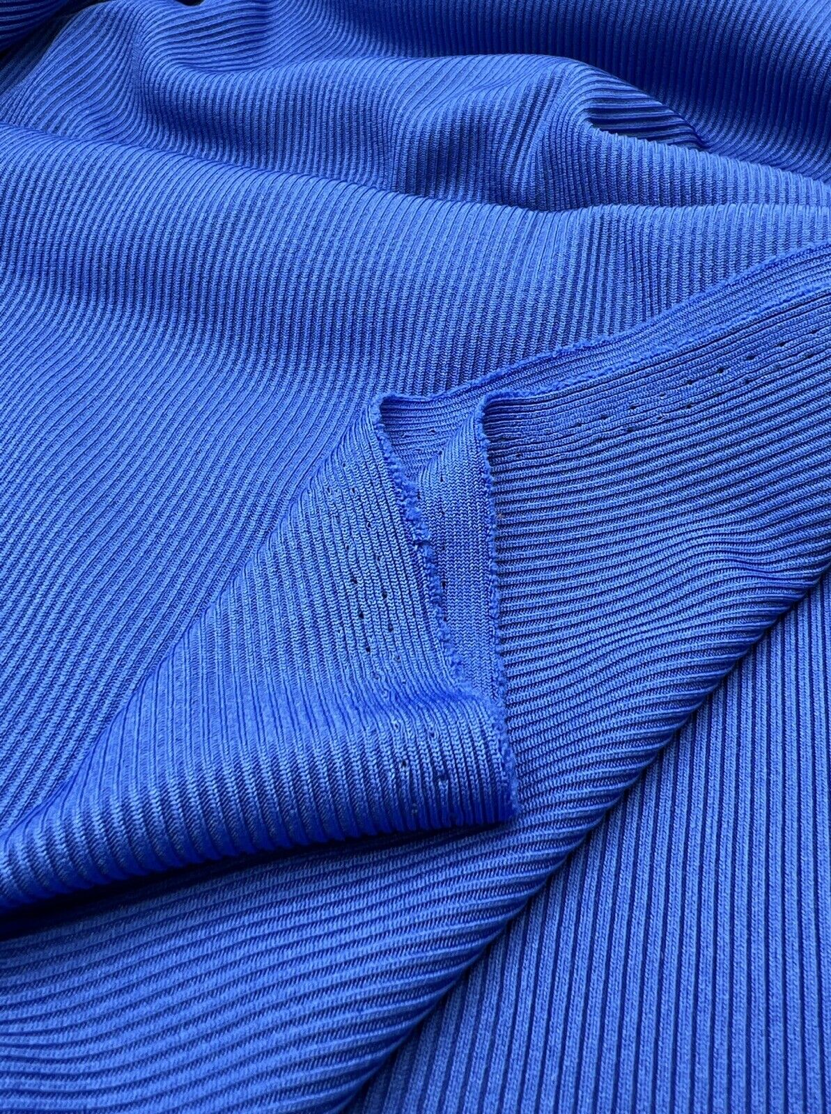 Blue 2X1 Fine Rib Stretch Fabric
