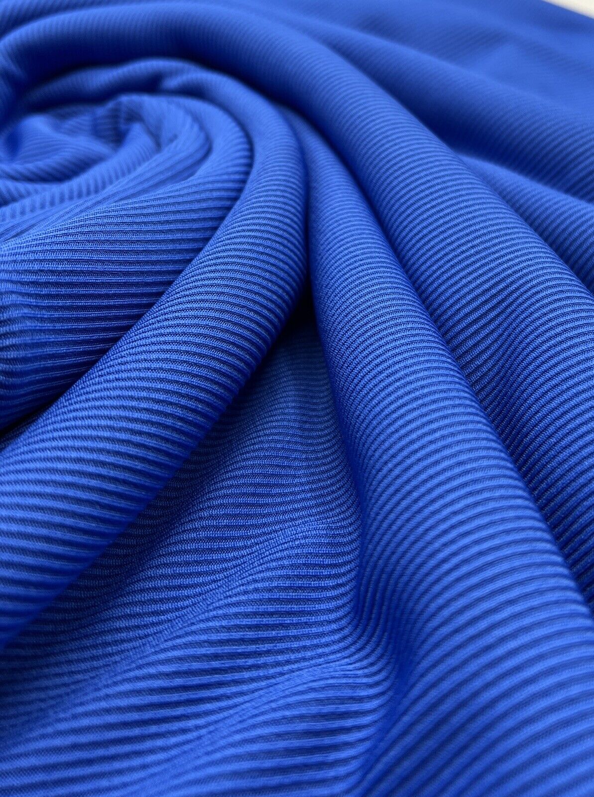 Blue 2X1 Fine Rib Stretch Fabric