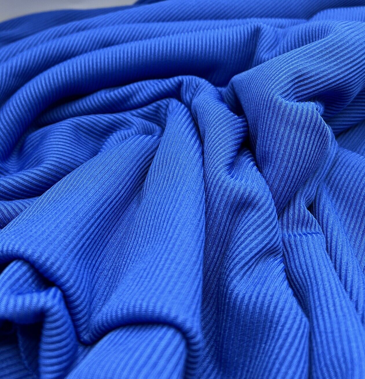 Blue 2X1 Fine Rib Stretch Fabric