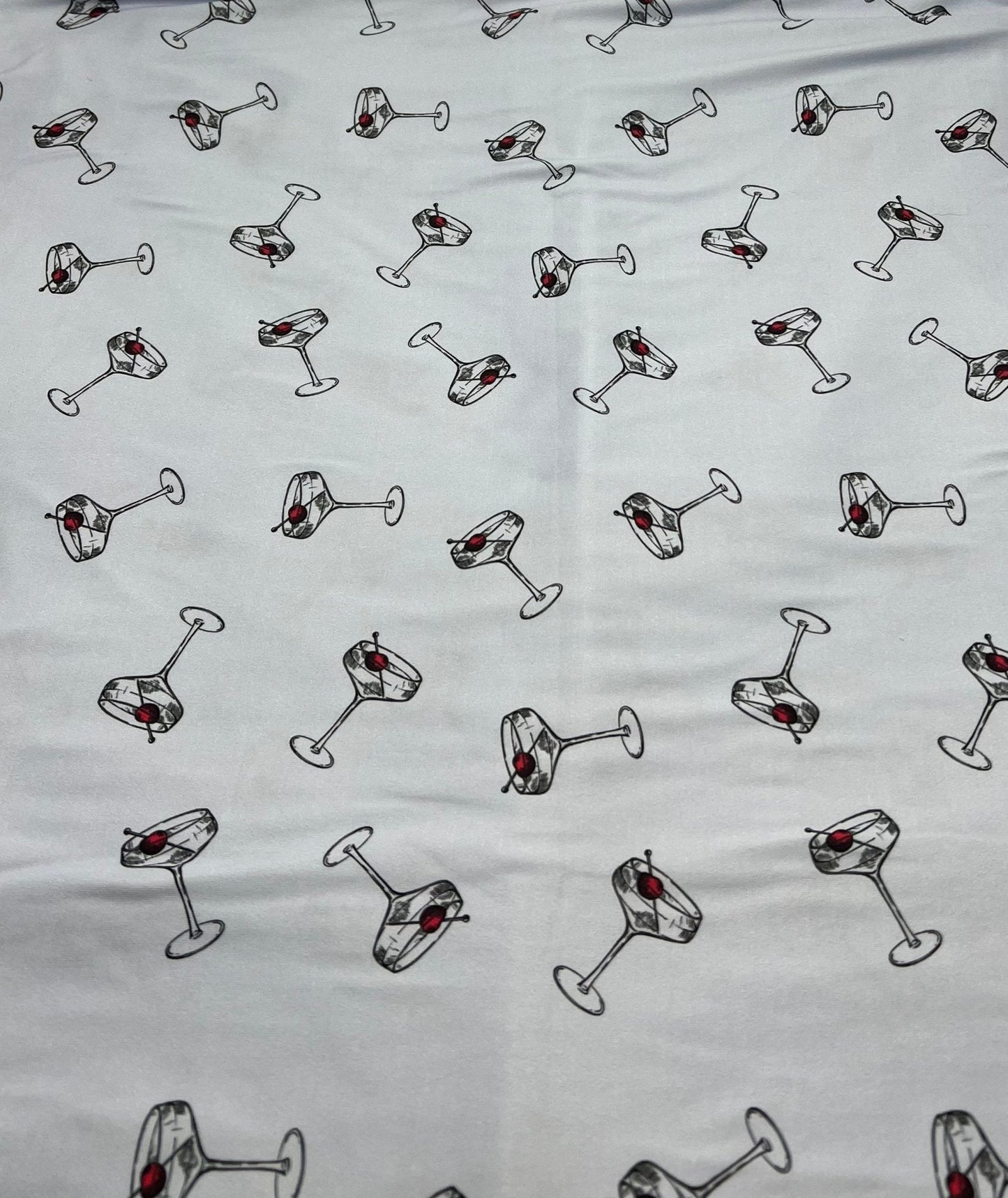 Blue Cocktail Super Soft Print Spun Poly Stretch Fabric
