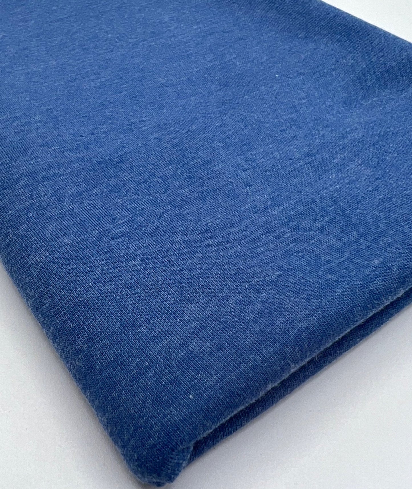 Denim Blue French Terry Loopback Cotton Jersey 230 GSM 95/5 Lycra 4 Way Stretch