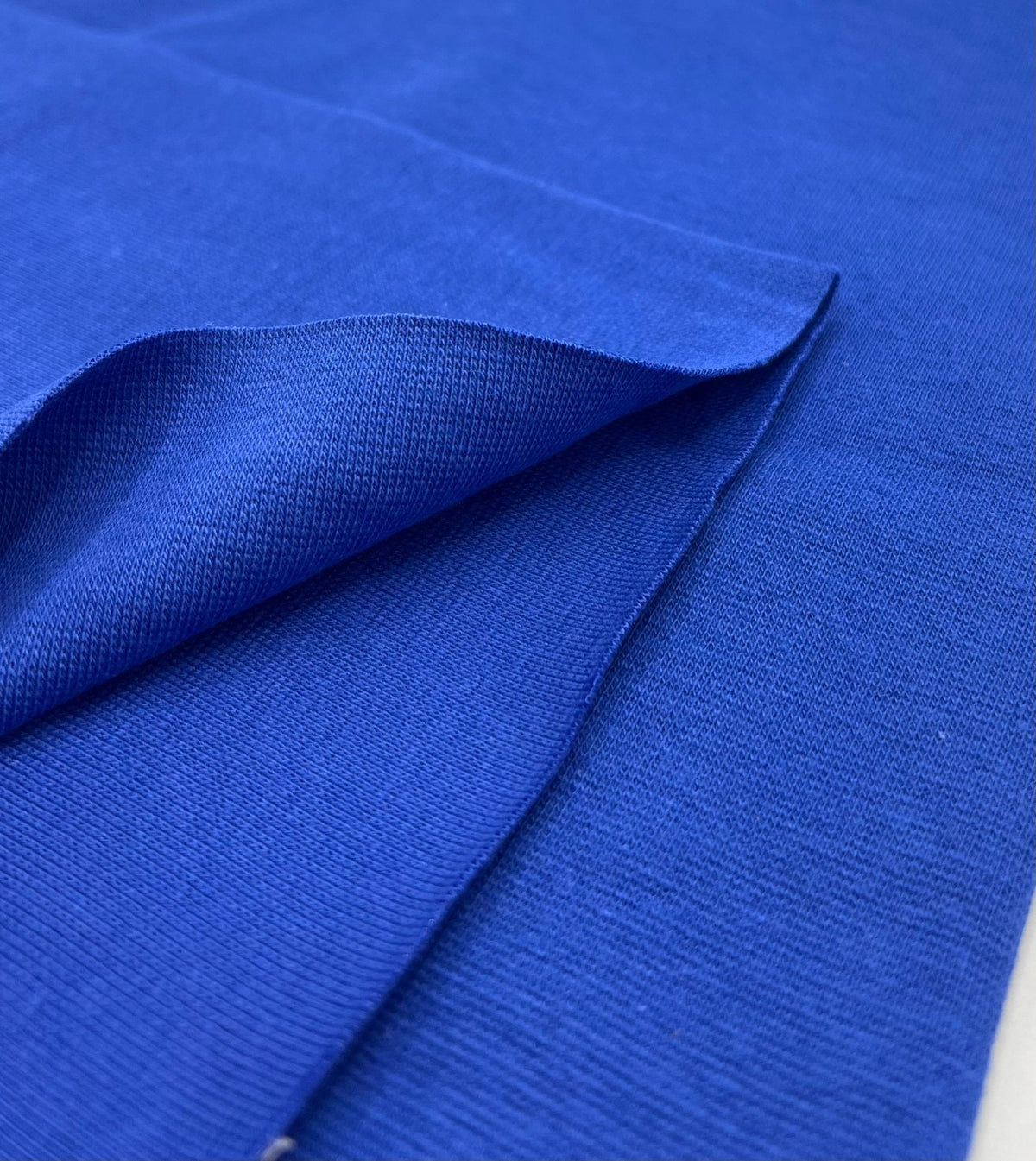 Blue Jersey Cuffing Ribbing Fabric 270 GSM Cotton Knit 70cm Wide