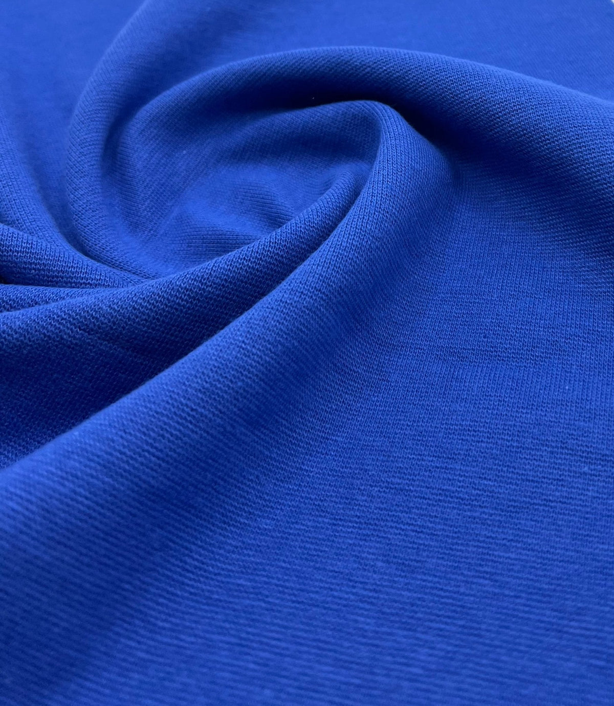 Blue Jersey Cuffing Ribbing Fabric 270 GSM Cotton Knit 70cm Wide