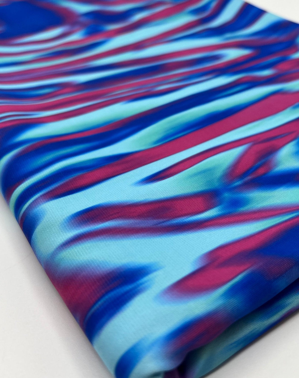 Blue Pink Mix Print ITY Fabric 2 Way Stretch
