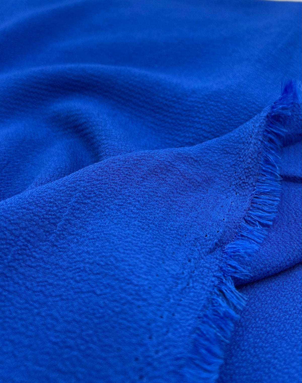 Blue Plain Lightweight Bubble Crepe Fabric