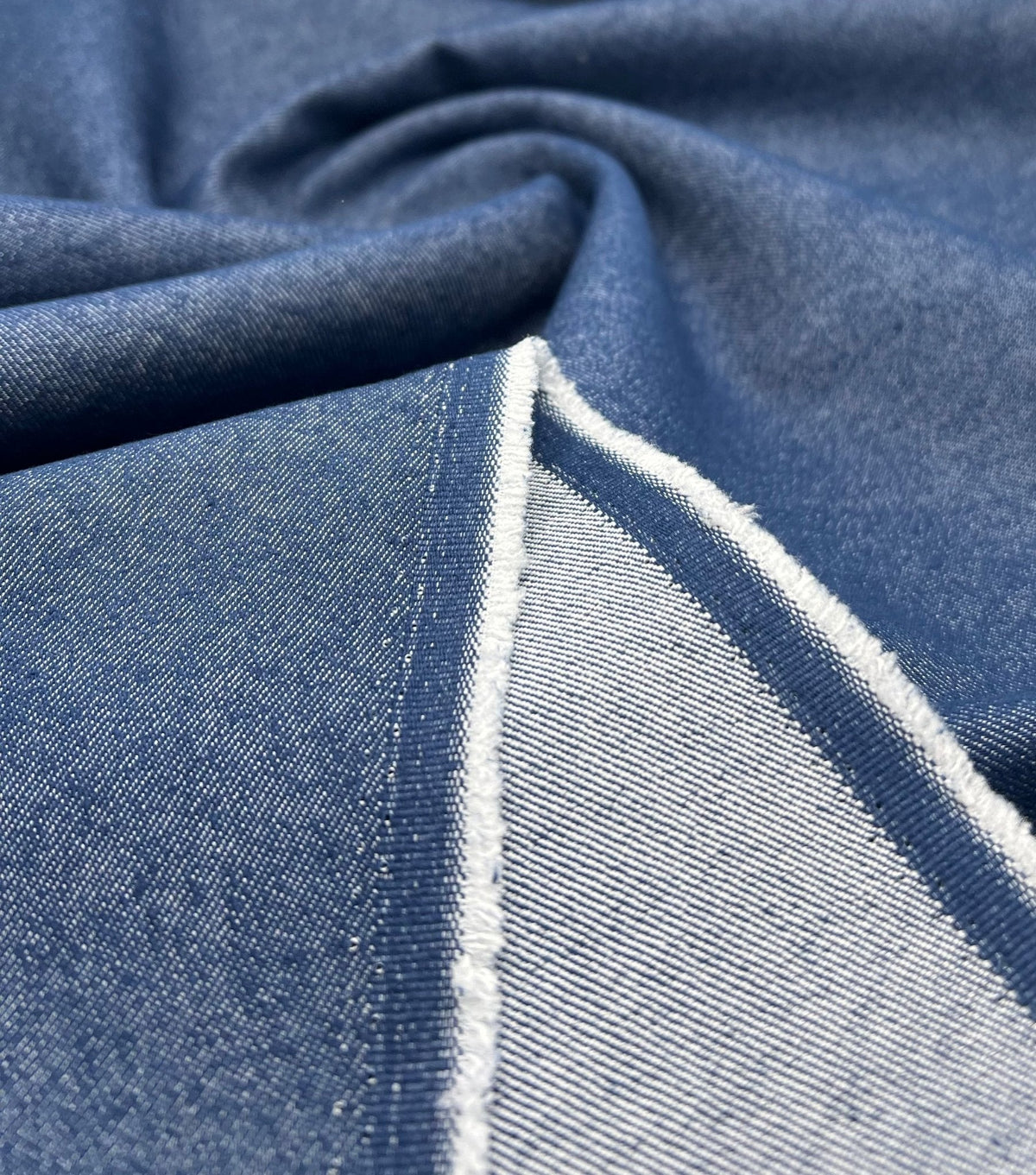 Blue Plain Washed Stretch Denim 280GSM