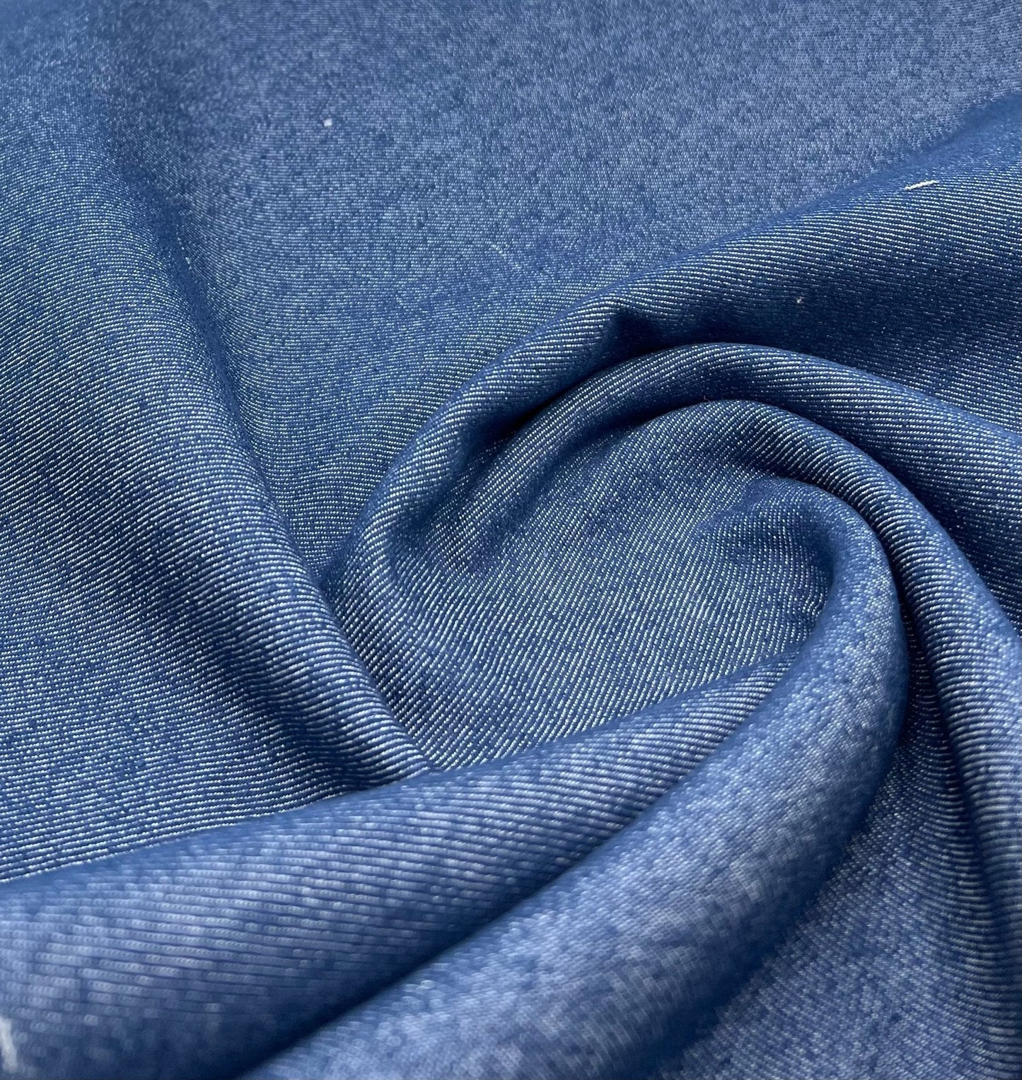 Blue Plain Washed Stretch Denim 280GSM