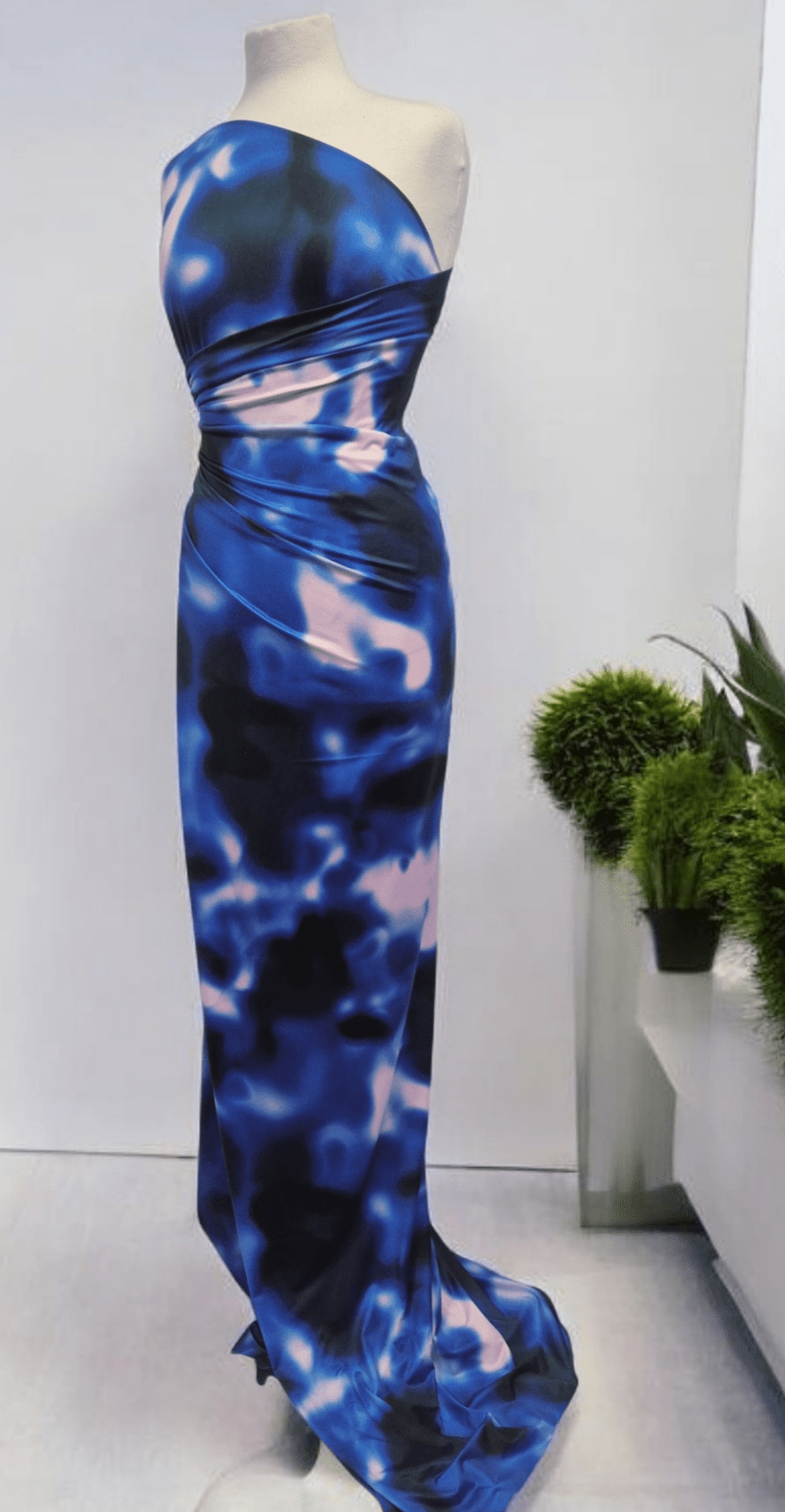 Blue Print Soft Touch Stretch Fabric
