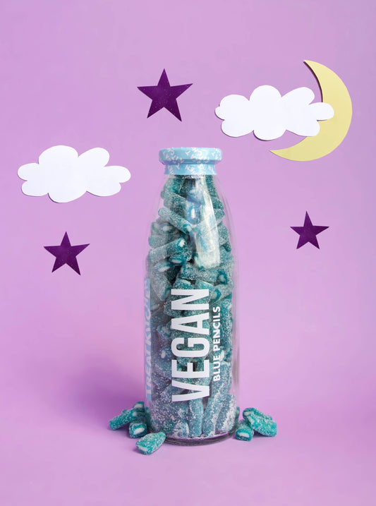 Blue Raspberry Pencils Vegan Sweet Bottle 380g