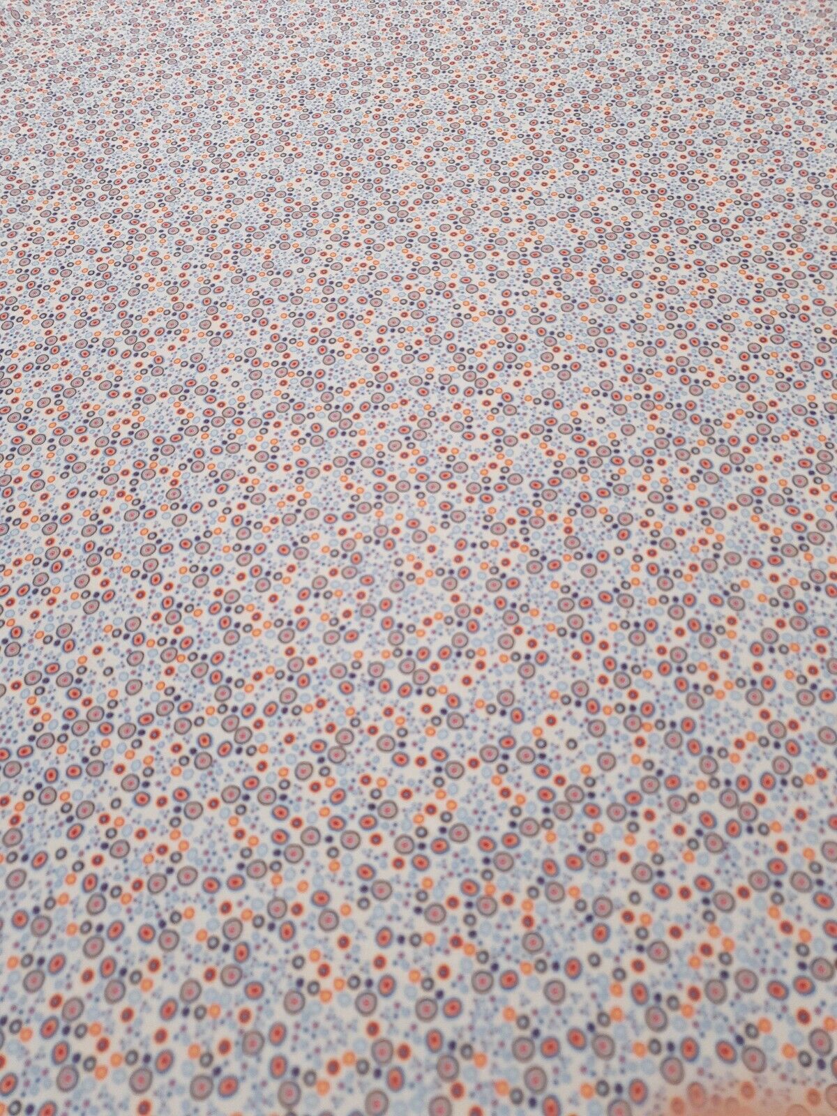Blue Small Circles Print Lightweigh Jersey Crepe Fabric 4 Way Stretch