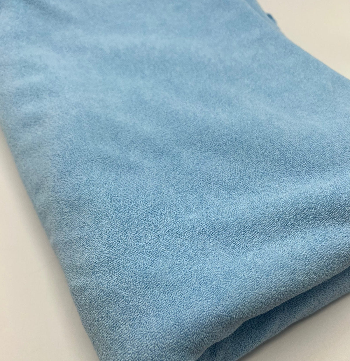 Blue Terry Towelling Polyester Stretch Dress Craft Fabric