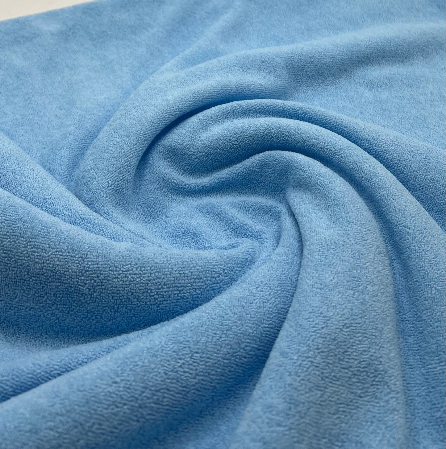 Blue Terry Towelling Polyester Stretch Dress Craft Fabric