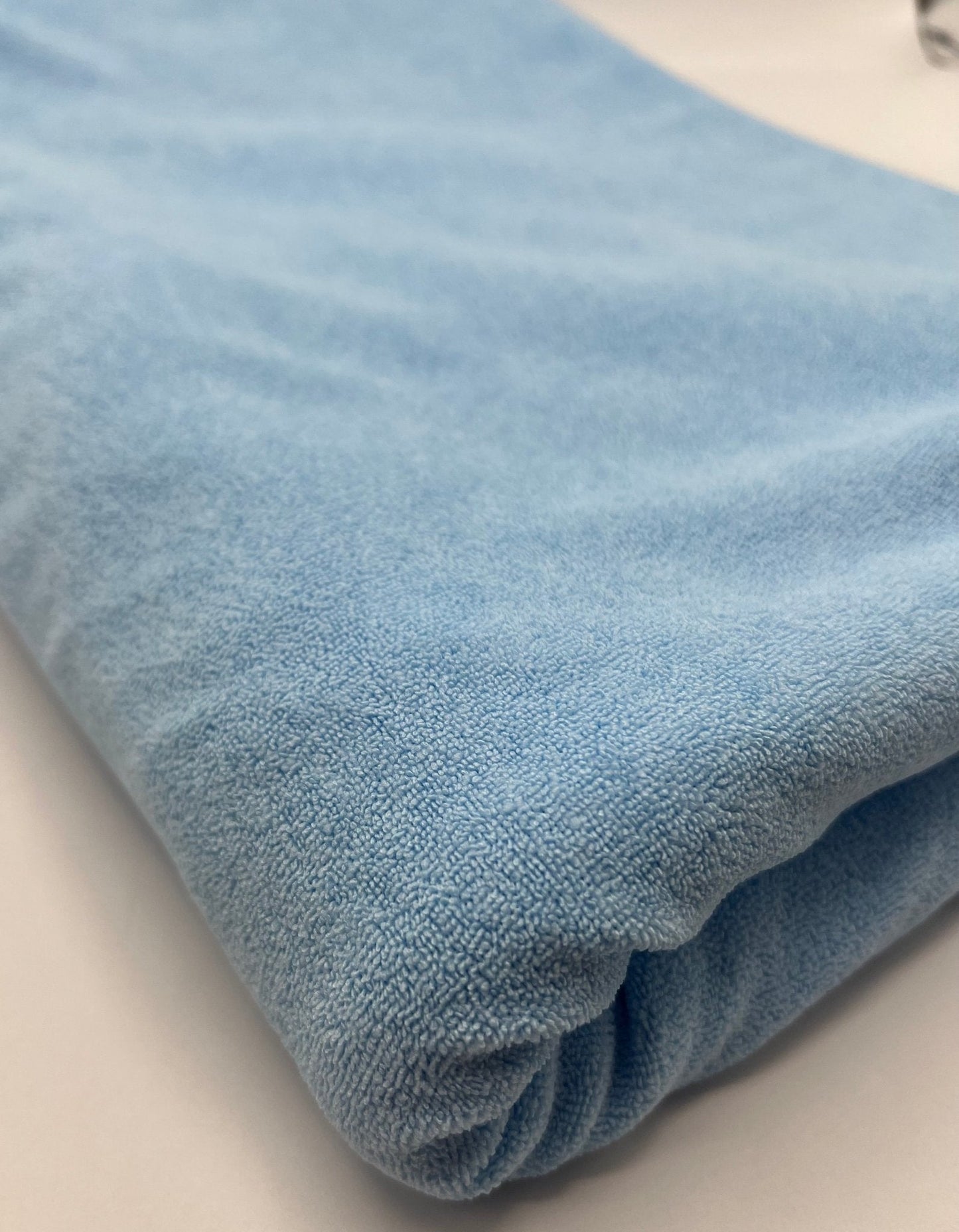 Blue Terry Towelling Polyester Stretch Dress Craft Fabric