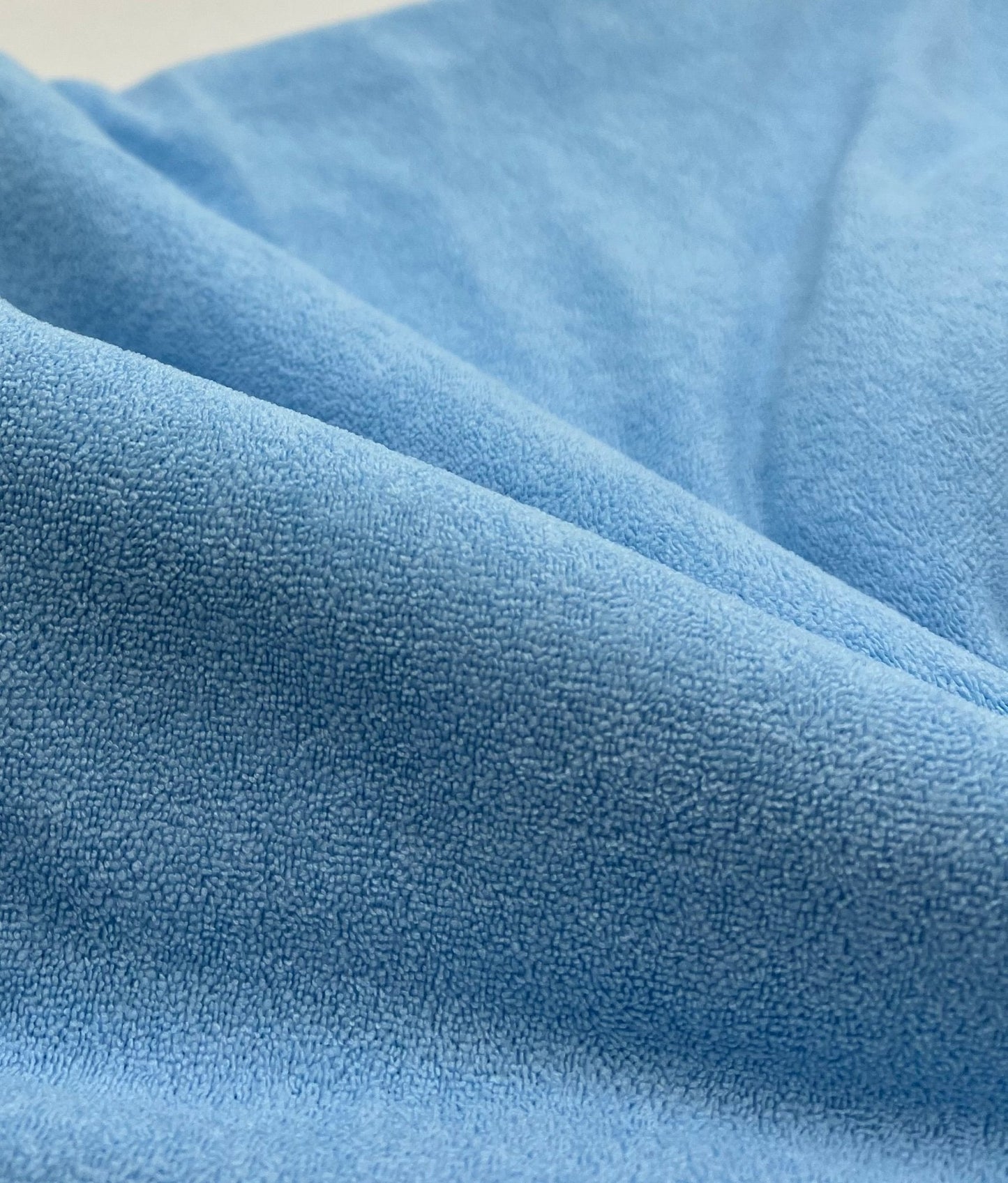 Blue Terry Towelling Polyester Stretch Dress Craft Fabric