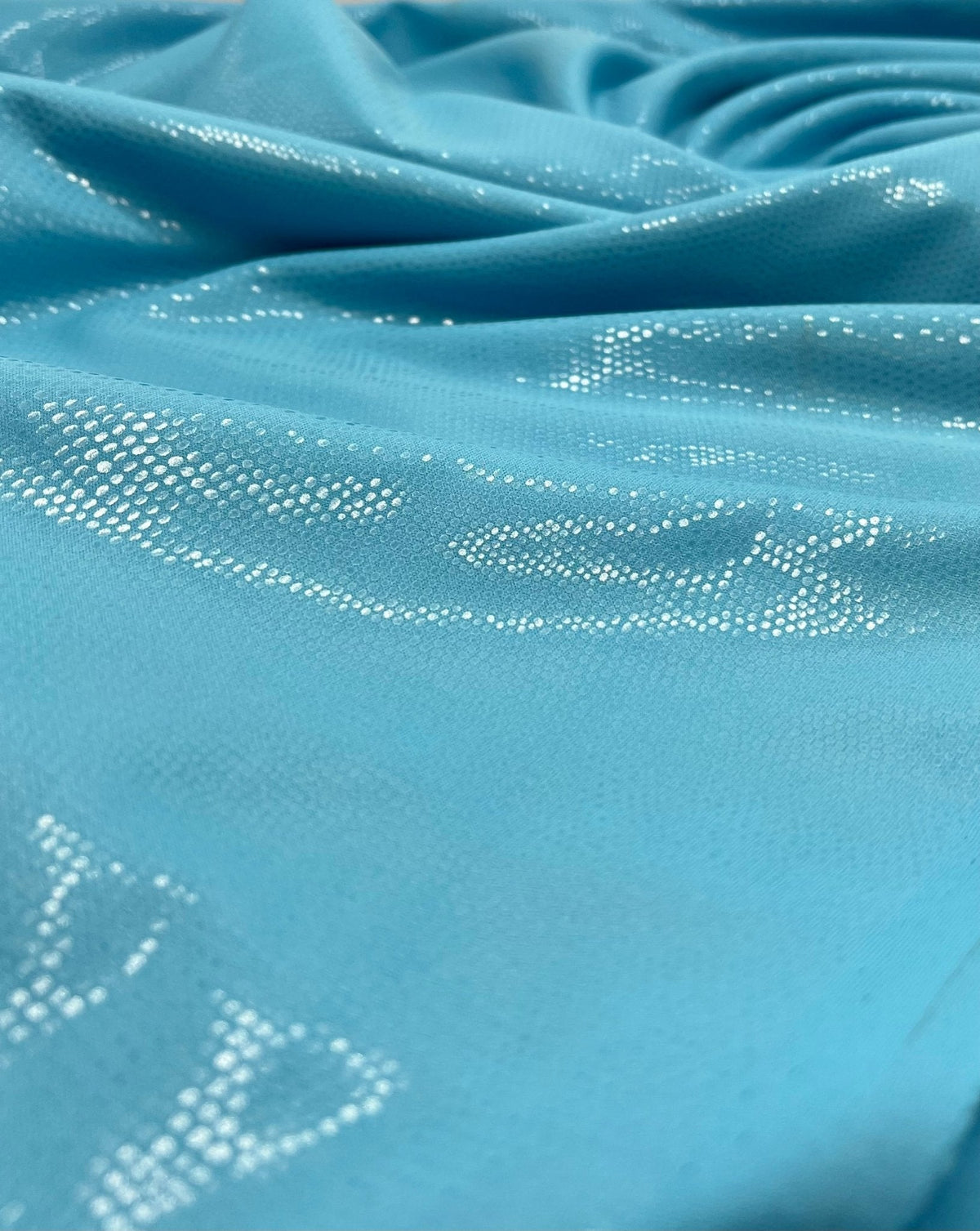 Blue Textured Wet look Leather 2 Way Stretch Dress Craft Fabric